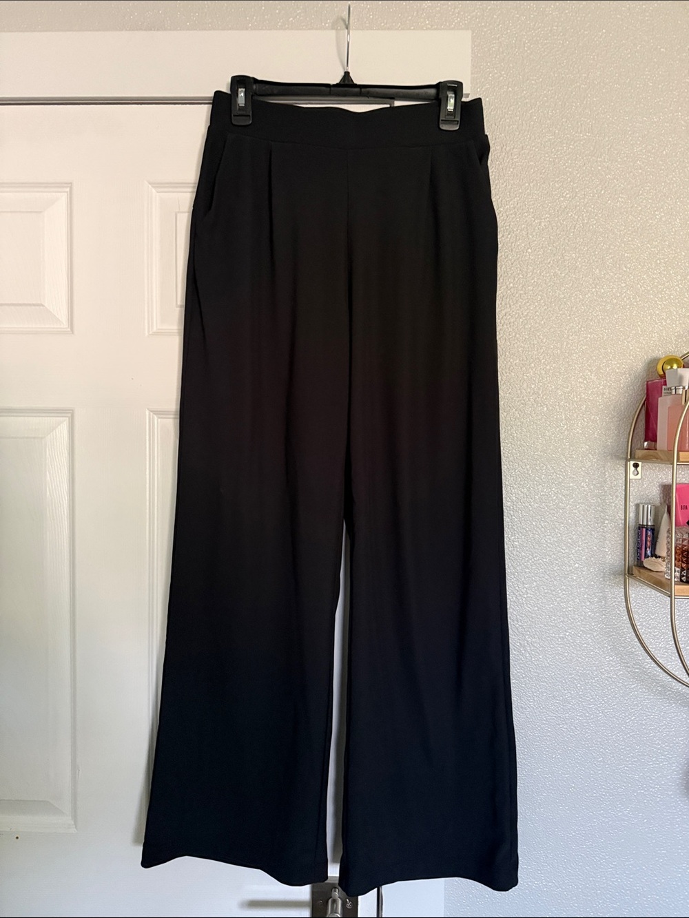 HALARA Black Wide-Leg High-Rise Lounge Pants size M